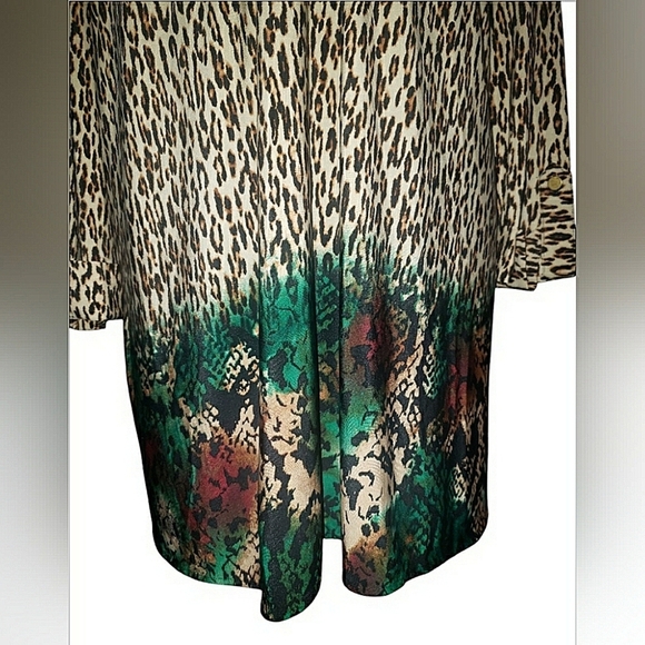 New Boho Chic 2XL Festival Animal Print Art To Wear Tunic Soft Stretch Pullover - Picture 4 of 9